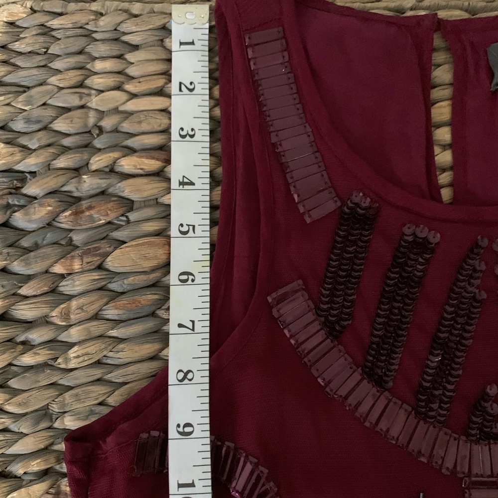 PJK Patterson J. Kincaid Burgundy Beaded Tank - Picture 10 of 11